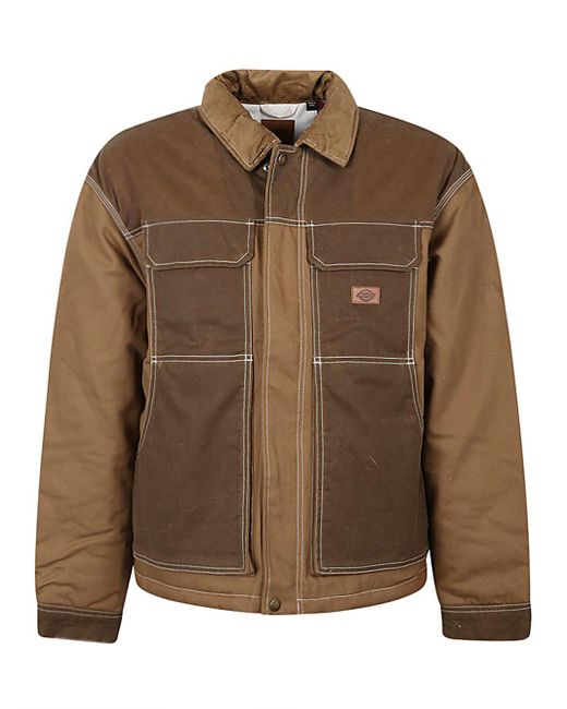 Dickies Brown Lucas Waxed Pocket Front Jacket for men
