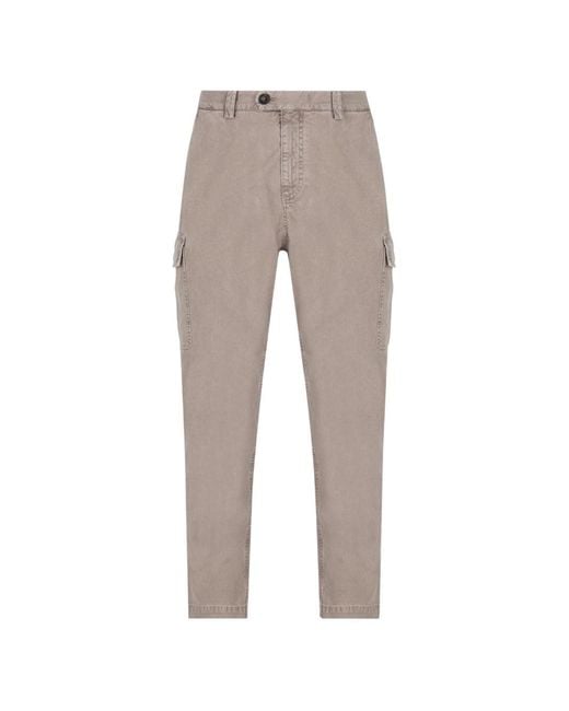 Brunello Cucinelli Gray Cotton Cargo Trousers for men