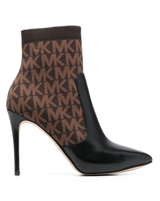 MICHAEL Michael Kors Brown Rue Stiletto Leather Ankle Boots