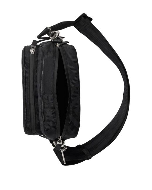Burberry Black Check Jacquard Pocket Crossbody Bag for men