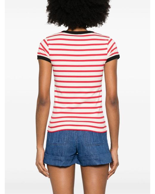 Valentino Red Chez Striped T-Shirt