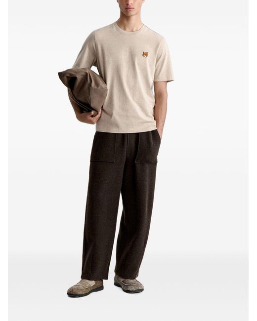 Maison Kitsuné Natural Fox Head Cotton T-Shirt for men