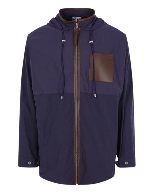 Loewe Blue Nylon Hooded Jacket for men