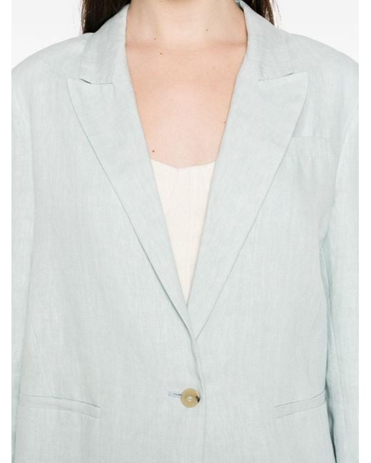 Forte_forte White Linen Single-Breasted Jacket