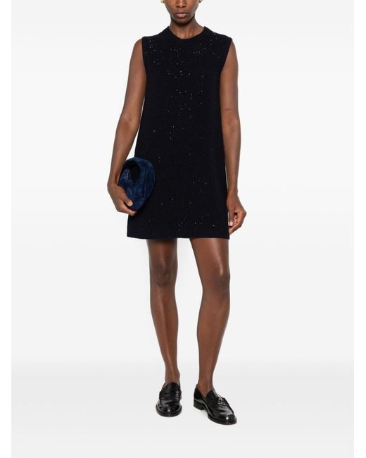 Fabiana Filippi Black Wool Blend Short Dress