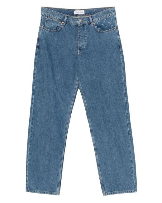 MARINE SERRE Blue Straight Leg Denim Jeans