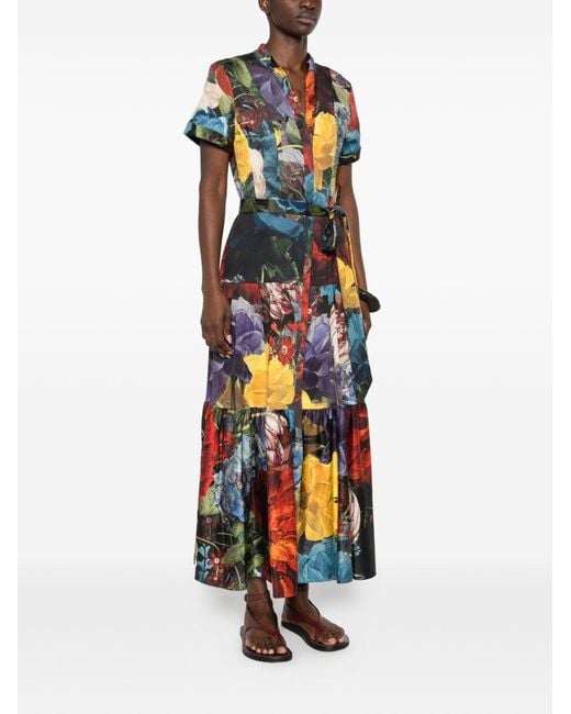 Alice + Olivia White Printed Midi Dress
