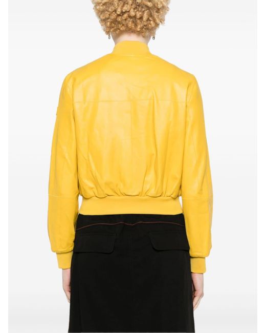 Peuterey Yellow Choisya Leather Bomber Jacket
