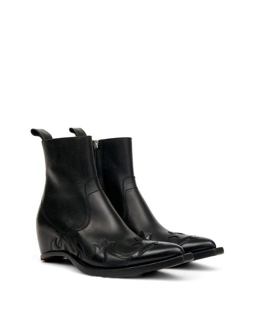 Maison Margiela Black Heel-Less Western Flame Boots