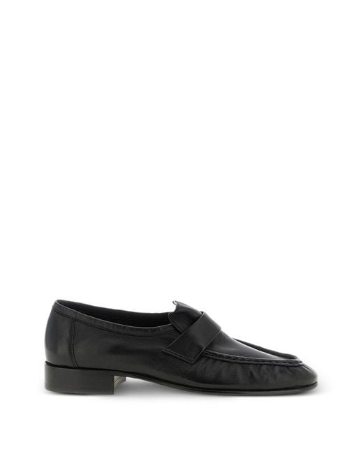 The Row Black Soft Leather Loafers
