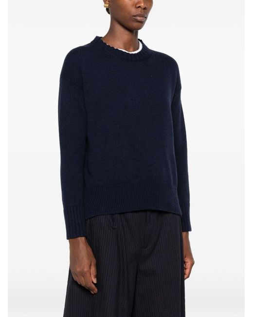 Base London Blue Wool And Cashmere Crewneck Sweater