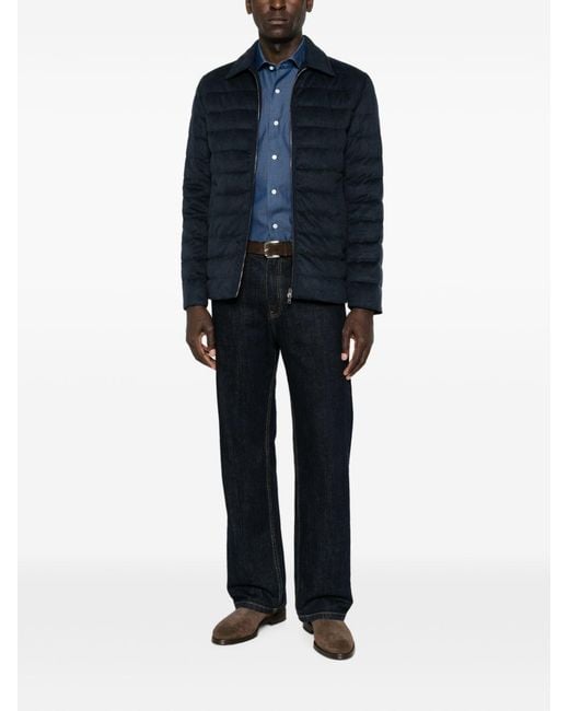 Herno Blue Zipped Nylon Jacket for men