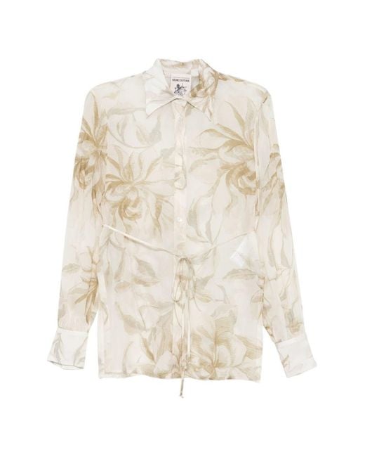 Semicouture White Juana Printed Shirt
