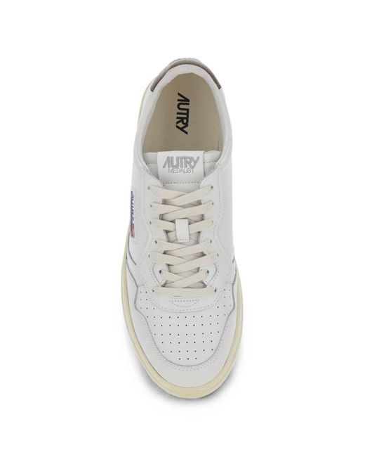 Autry White Medalist Low Leat/Leat for men