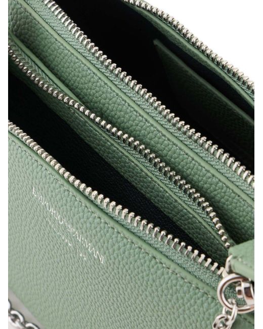 Emporio Armani Green Faux-leather Double Mini Bag