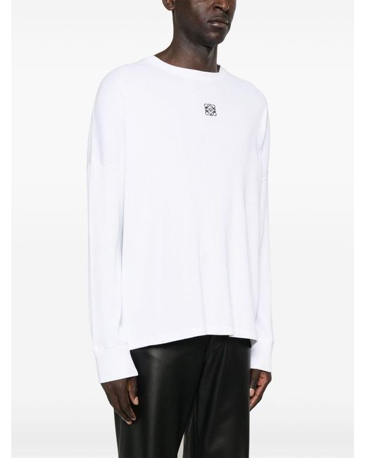 Loewe White Anagram Cotton T-Shirt for men