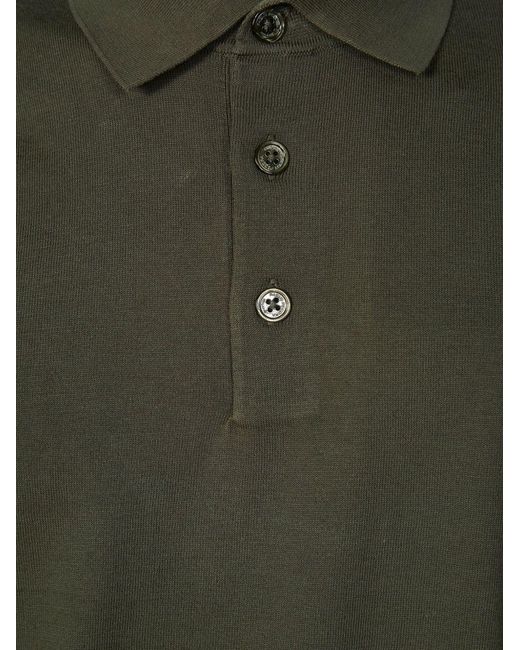 Paolo Pecora Green Cotton Polo Shirt for men