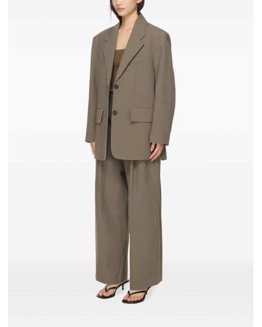 Studio Nicholson Gray Wool Single-Breasted Blazer Jacket
