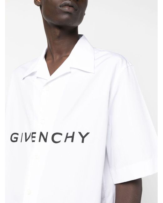 Givenchy White Logo Cotton Shirt for men