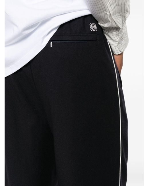 Loewe Black Wool Drawstring Trousers for men