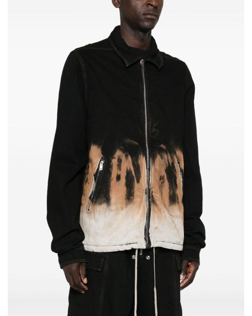 Rick Owens Black Denim Jacket With Print for men
