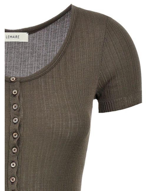Lemaire Gray V-Necked Body Suit