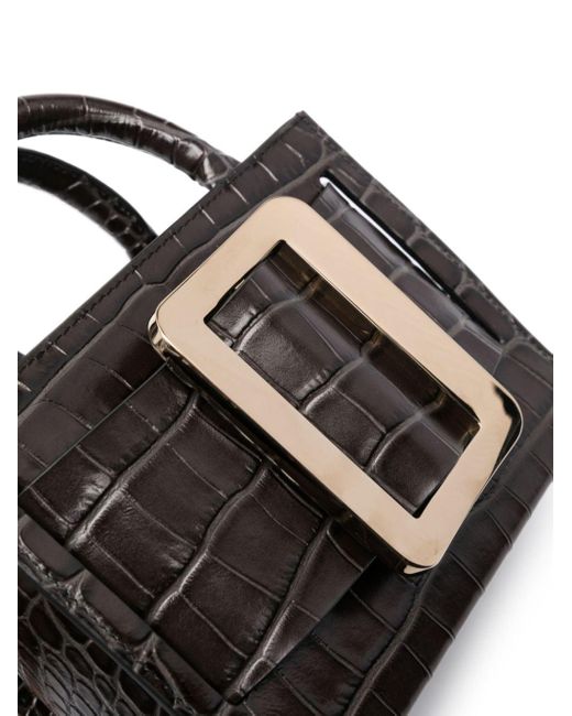Boyy Black Bobby 18 Croco Embossed Leather Handbag