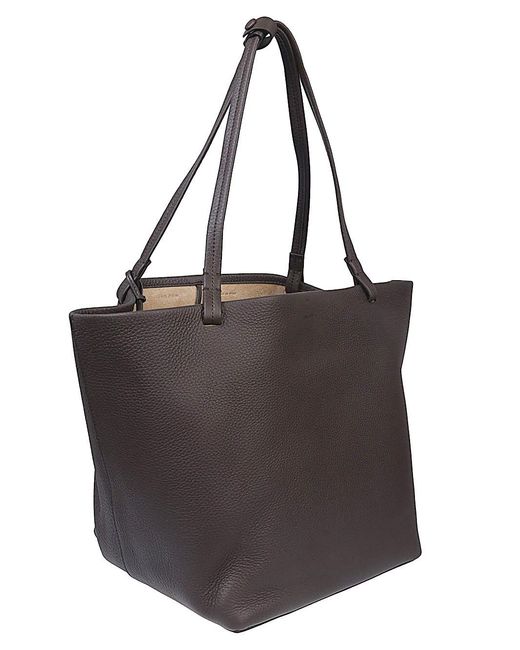 The Row Black Park Tote Three Leather Tote Bag