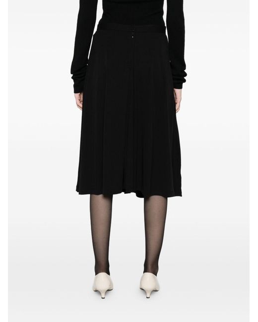 Totême Black Fluid Midi Skirt