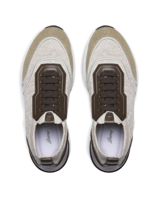 Brioni White Cotton And Linen Blend Sneakers for men
