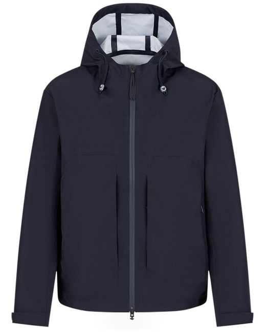 Emporio Armani Blue Hooded Zipped Jacket for men