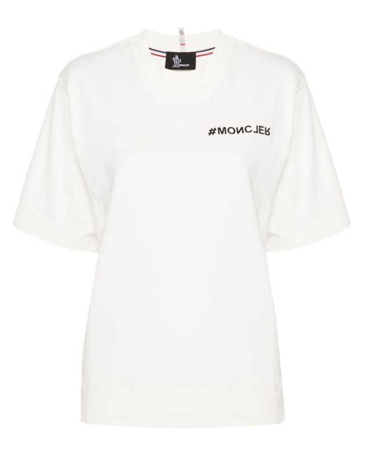 T-shirt con logo di 3 MONCLER GRENOBLE in White