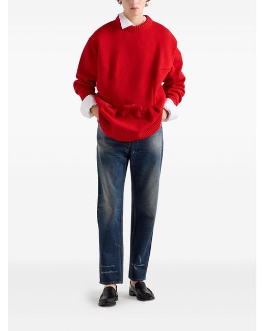 Prada Red Wool Crewneck Sweater