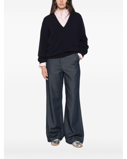 Extreme Cashmere Blue Cashmere Crewneck Sweater
