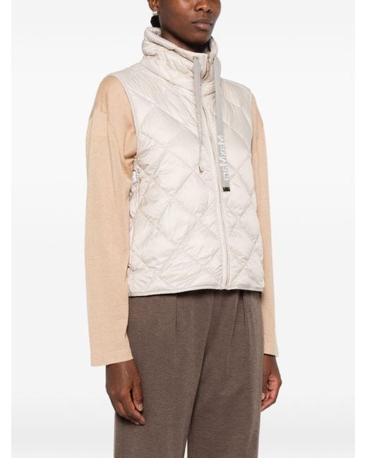 Max Mara White Quilted Down Vest