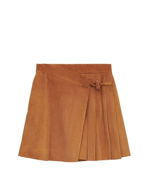 Loewe Brown Suede Mini Skirt