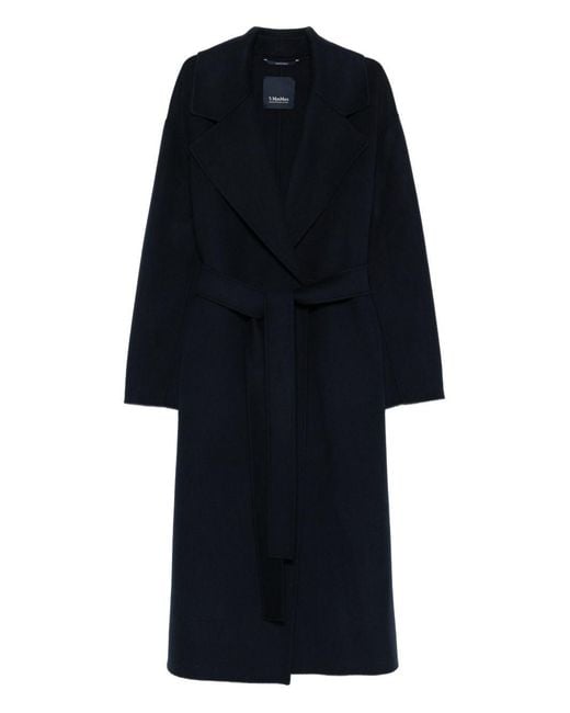 Max Mara Blue Wool Long Coat