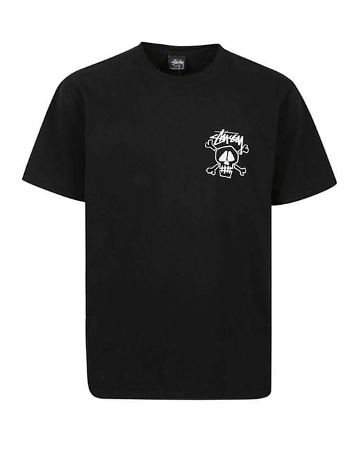 Stussy Black Printed Cotton T-shirt for men