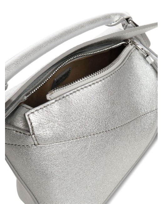 Borsa Puzzle Edge Mini di Loewe in White