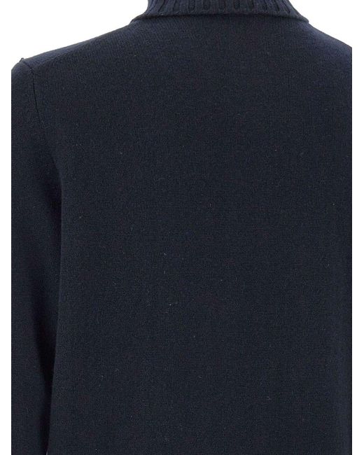 Filippo De Laurentis Blue Braided Turtleneck for men