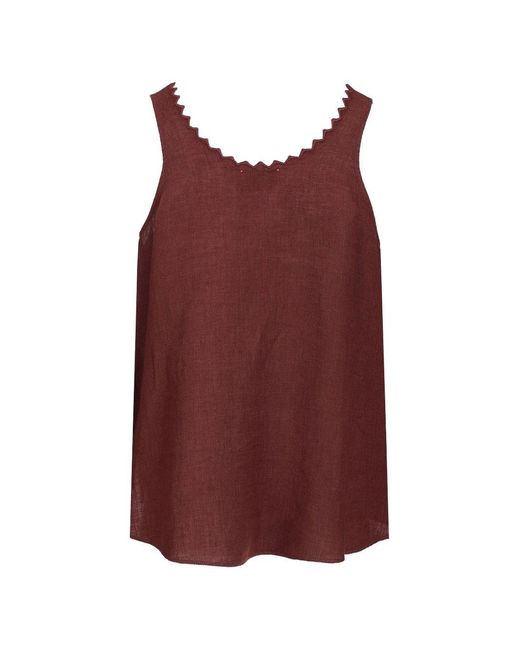 Forte_forte Red Linen Top
