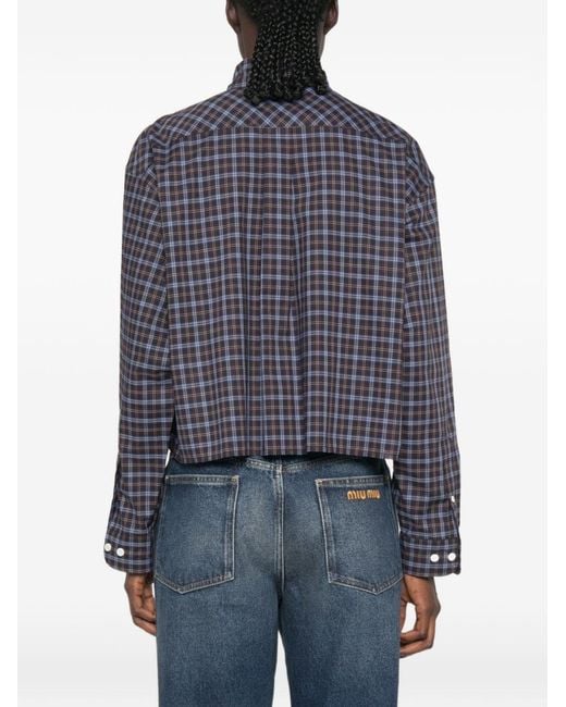 Miu Miu Blue Tartan Shirt