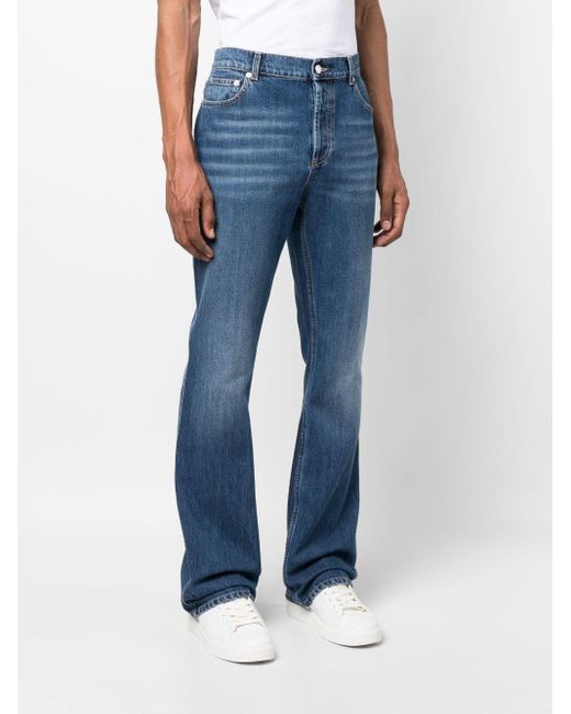 Alexander McQueen Blue Mid-rise Bootcut Jeans for men