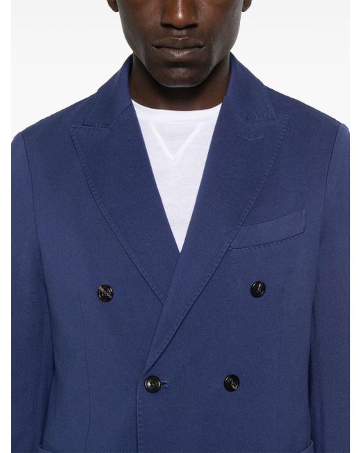 Circolo 1901 Blue Cotton Double-Breasted Jacket for men