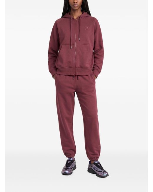 Adidas By Stella McCartney Red Logo Cotton Blend Trousers