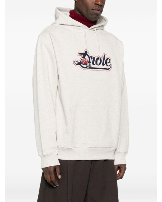 Drole de Monsieur White Hoodie With Logo for men