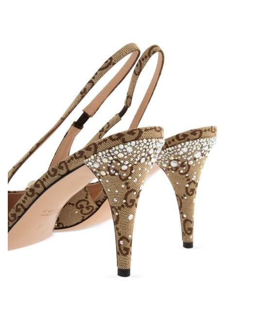 Gucci Natural Gg Slingback Pumps