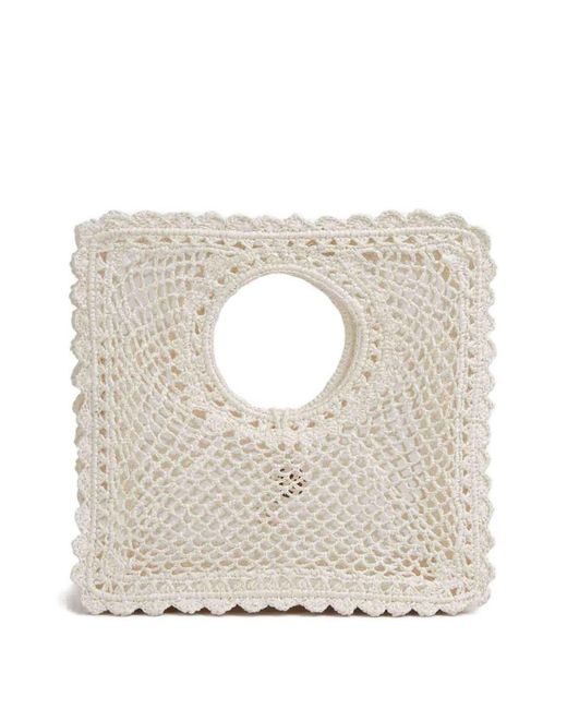 Jacquemus White Le Petit Carre Spiaggia Handbag