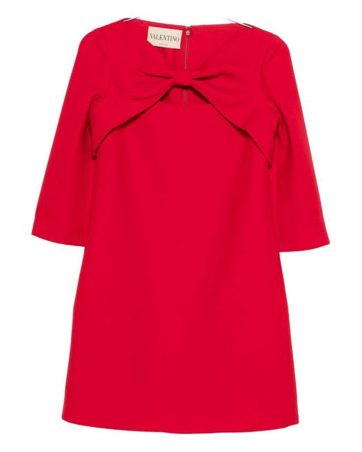 Valentino Red Wool And Silk Mini Dress