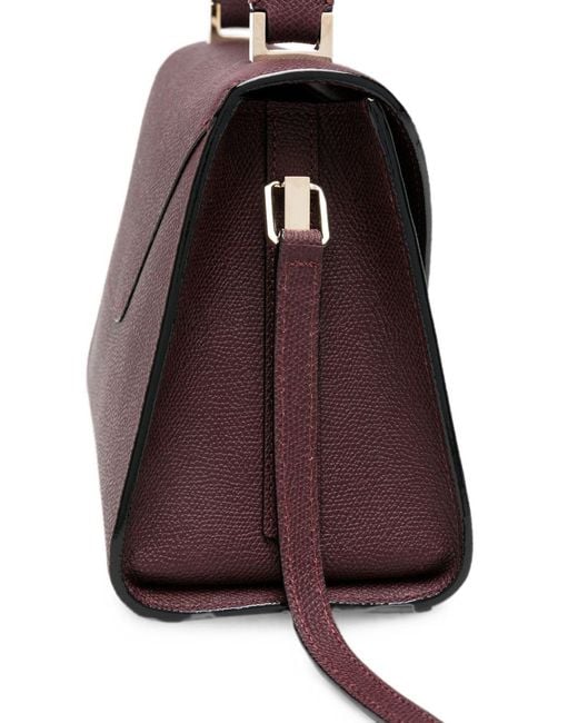 Valextra Purple Iside Mini Leather Handbag